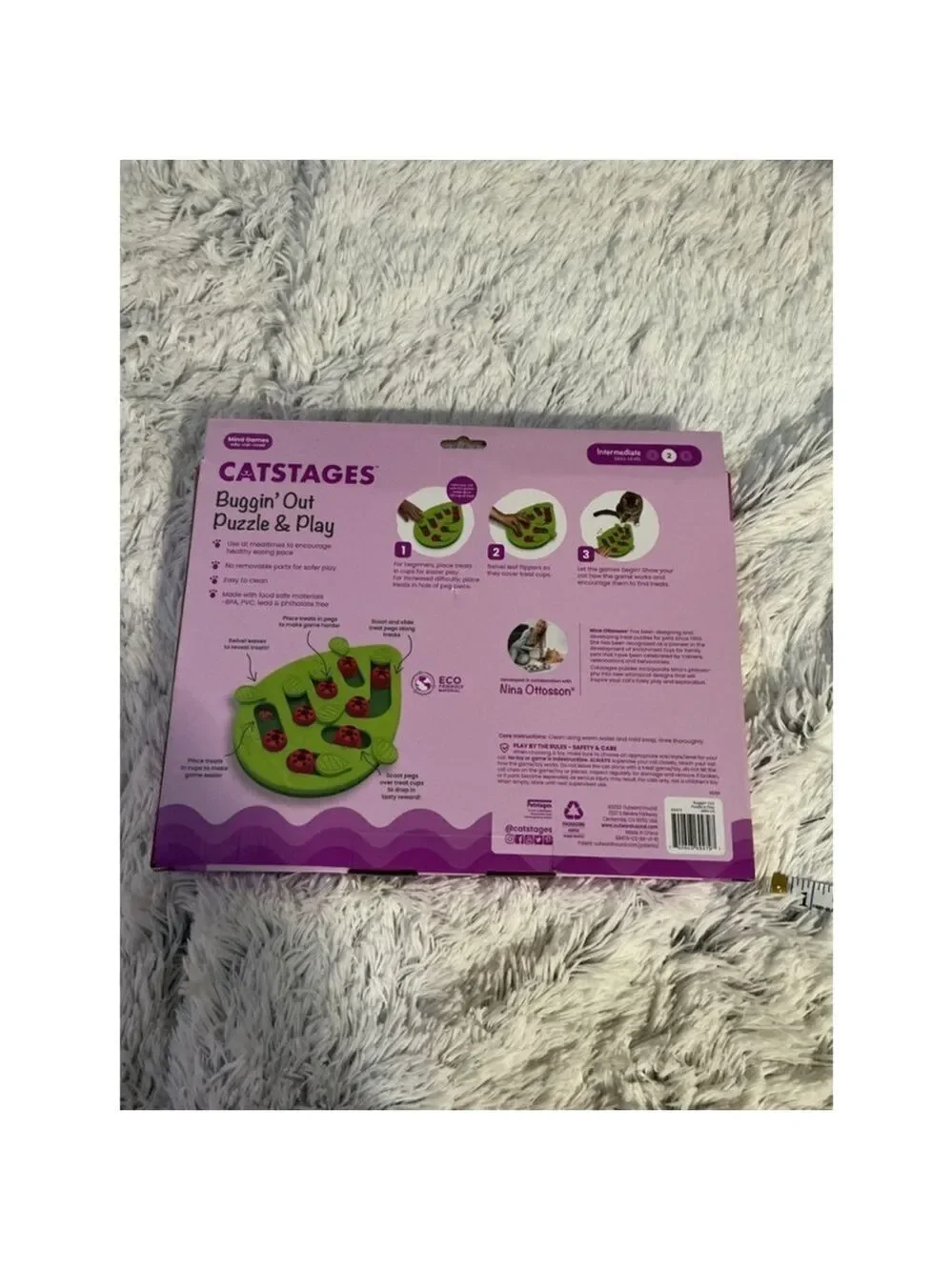 Nina Ottosson Catstages Buggin' Out Interactive Cat Food Puzzle Green/Red